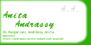 anita andrassy business card